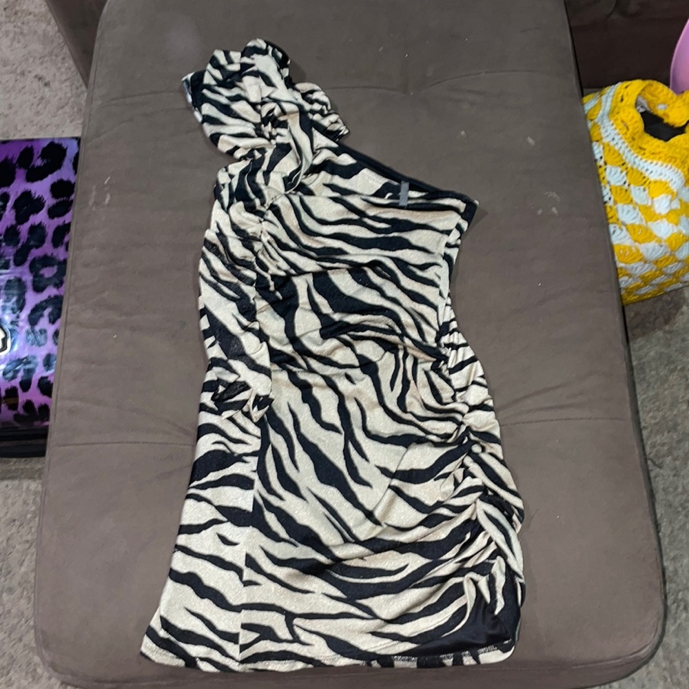 Tan animal print dress
